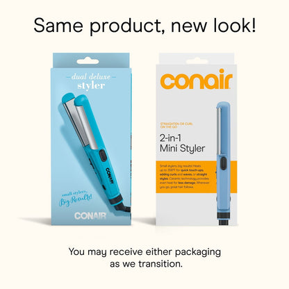 Conair Mini 5/8" Dual Deluxe 2-in-1 Ceramic Styler, Curl and Straighten Hair