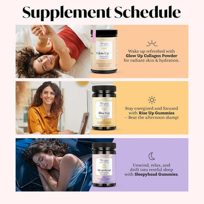 Winged Wellness Glow Up Collagen Powder for Women 25 Servings