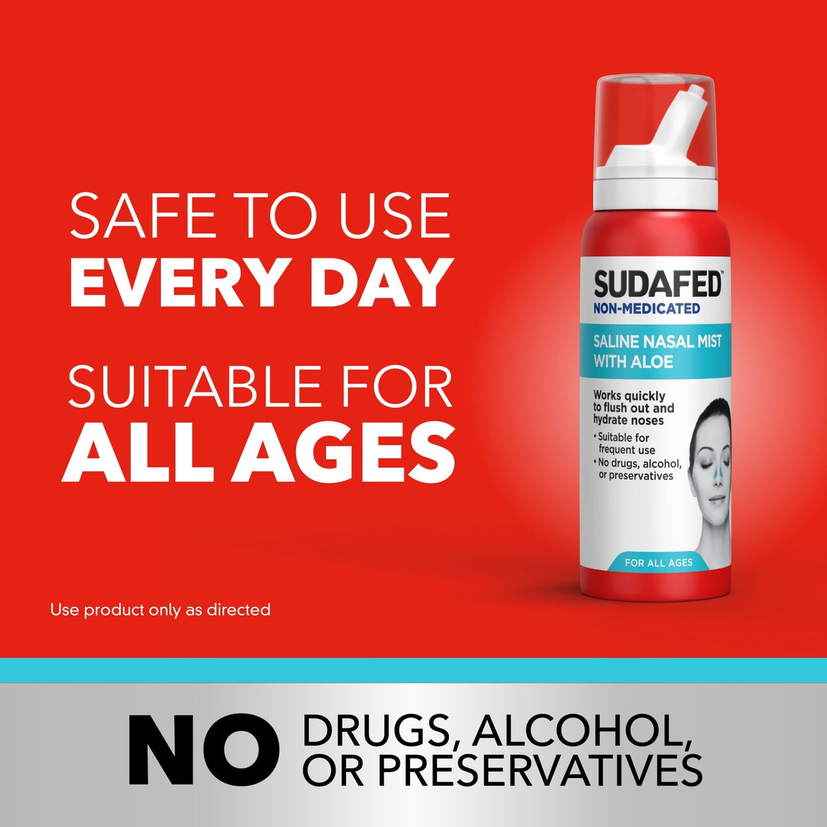 Sudafed Non-Medicated Saline Nasal Mist with Aloe, 3 fl. oz EXPMAY2028
