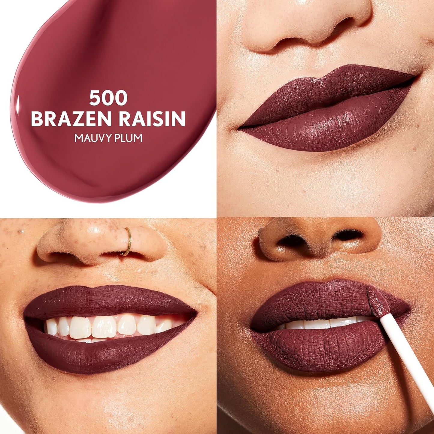 CoverGirl Outlast Forever Velvet Pigment 500 Brazen Raisin Matte Lipstick Vegan Formula Easy to Use Glides on Effortlessly Long Lasting Perfect Color 0 30oz