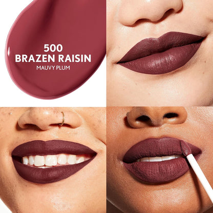 CoverGirl Outlast Forever Velvet Pigment 500 Brazen Raisin Matte Lipstick Vegan Formula Easy to Use Glides on Effortlessly Long Lasting Perfect Color 0 30oz