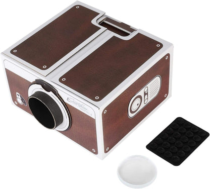 Vintage Smartphone Projector Cinema In A Box Cardboard Retro Brown DIY Theater