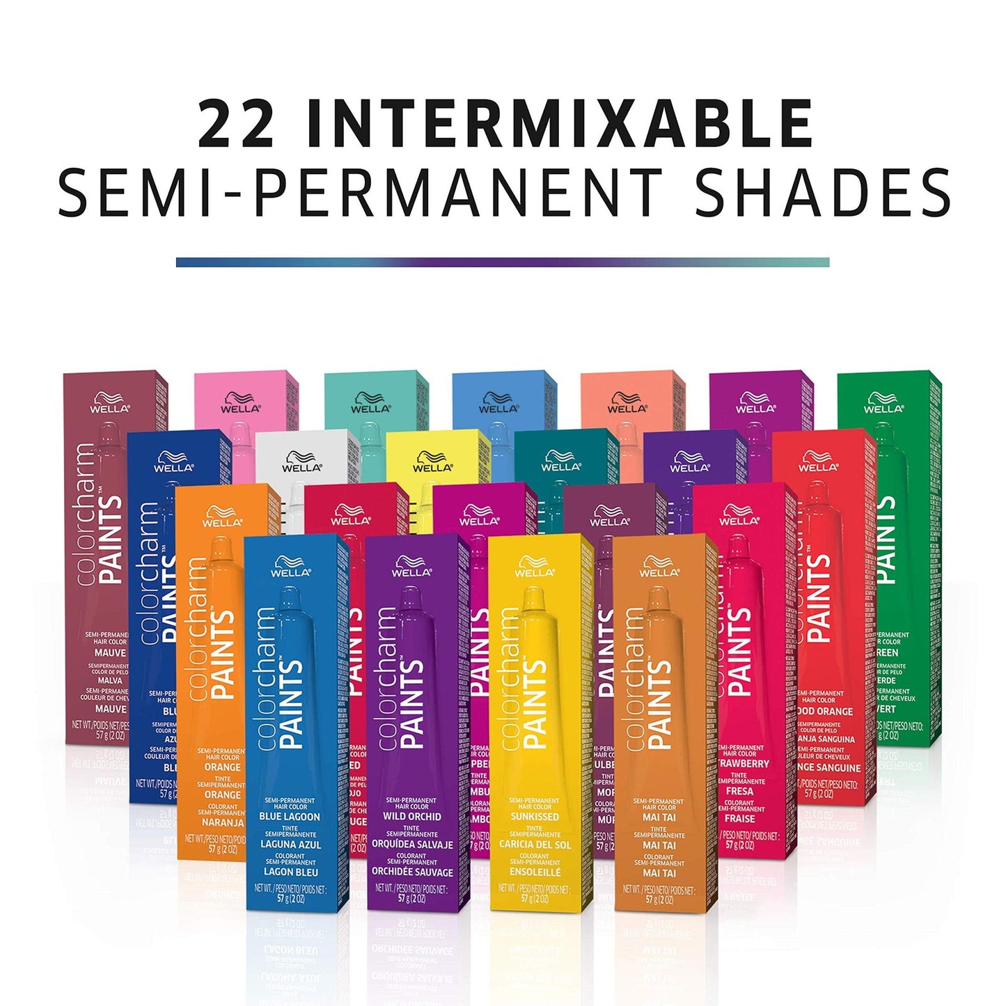 2 Pack Wella Color Charm Paints Semi-Permanent Hair Color - Blue 2 oz Tubes
