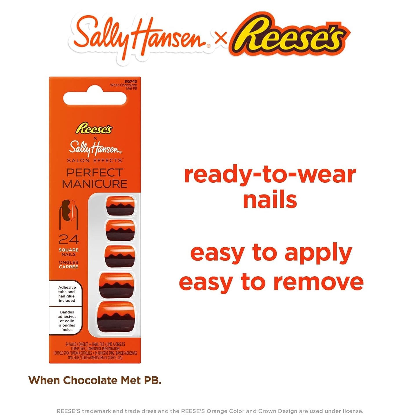 Sally Hansen x Reese's Salon Effects Perfect Manicure Nails Chocolate Met PB 2pk