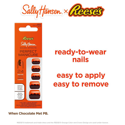 Sally Hansen x Reese's Salon Effects Perfect Manicure Nails Chocolate Met PB 2pk