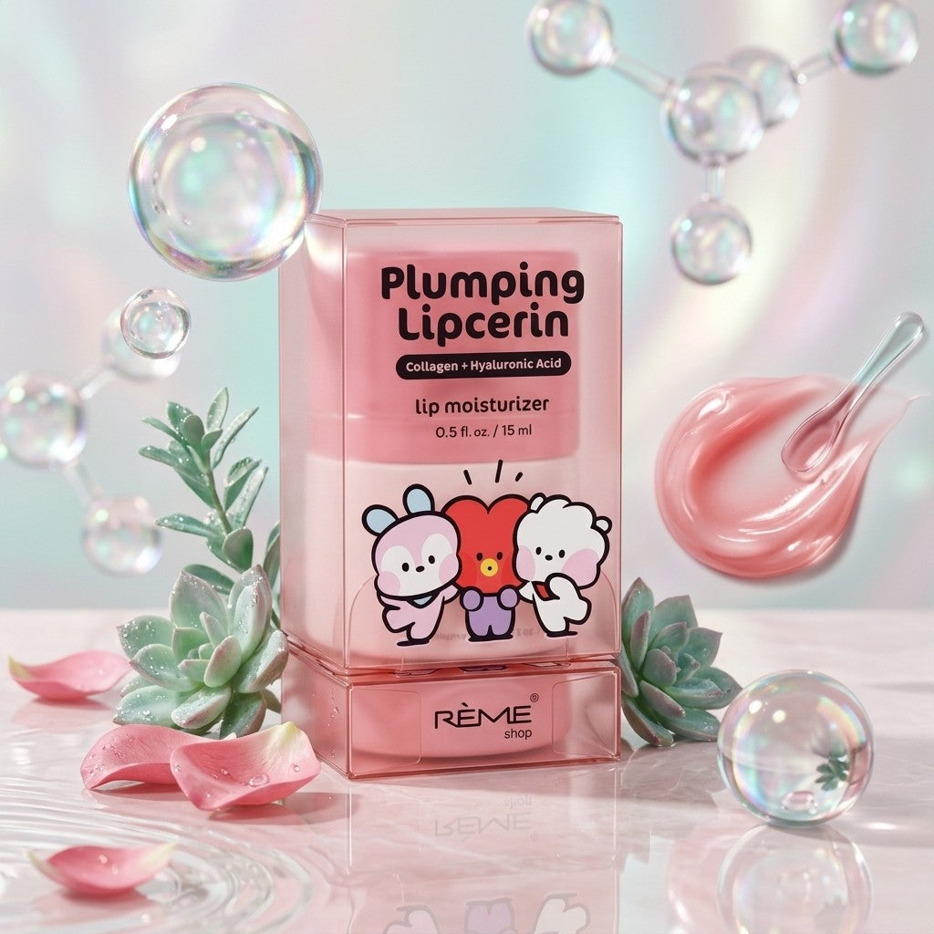 The Creme Shop BT21 Plumping Lipcerin Collagen + Hyaluronic Acid Lip Balm 0.5oz