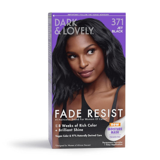 Dark and Lovely Fade Resist Rich Conditioning Color, Jet Black 371, Pack of 1