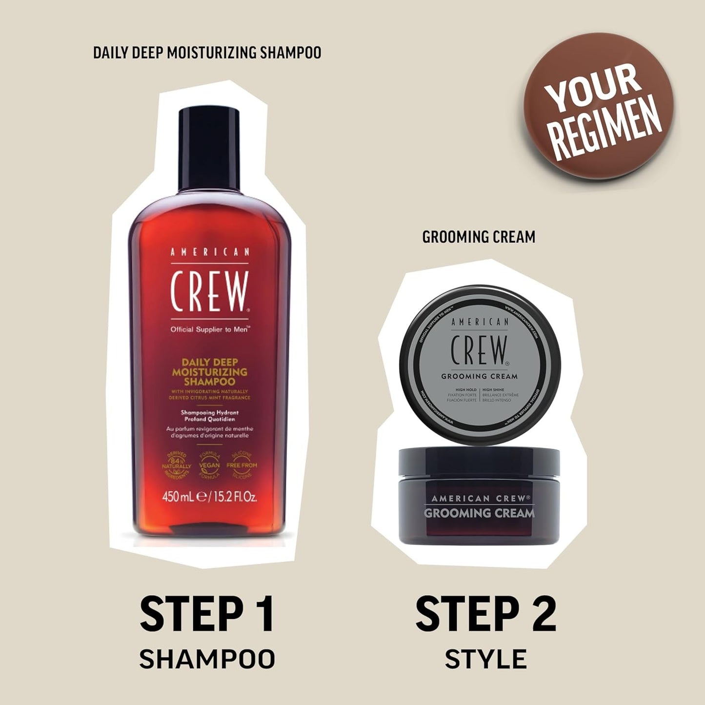 American Crew Men's Grooming Cream Like Hair Gel with High Hold & High Shine 3oz