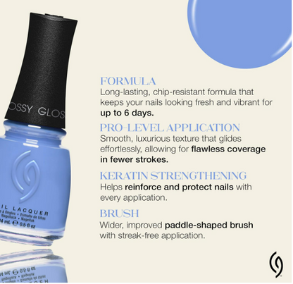 China Glaze CG Nail Lacquer Boho Blues Periwinkle Blue Nail Polish Quick Dry Chip Resistant Glossy Finish for DIY Manicure 0 5 fl oz