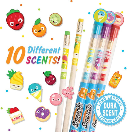 5 Pack Assorted Scented Smencils Graphite Pencils HB #2 Recycled Newspape