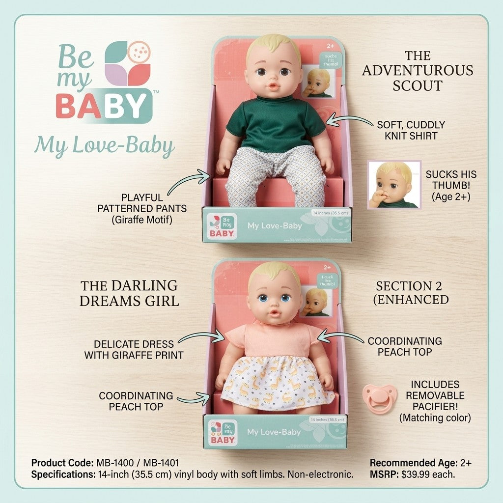 Jakks Pacific Be My Baby 14" Dolls Boy & Girl Set My Love Baby Thumb Sucking