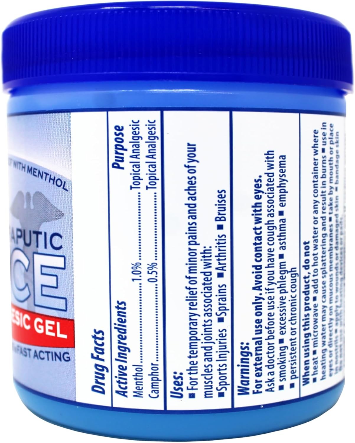 Health Smart Blue Ice Pain Relief Gel Menthol Topical Analgesic 8oz Pack of 3