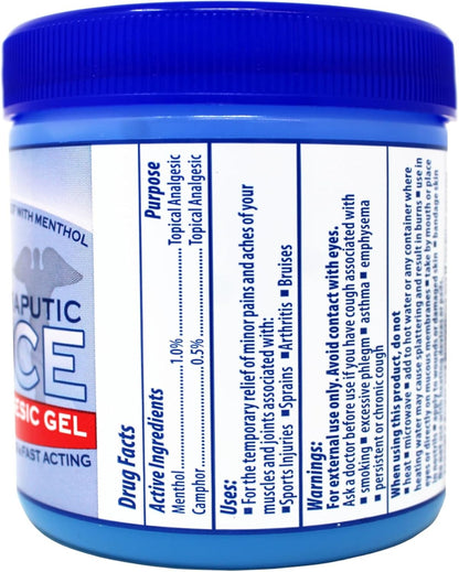 Health Smart Blue Ice Pain Relief Gel Menthol Topical Analgesic 8oz Pack of 3