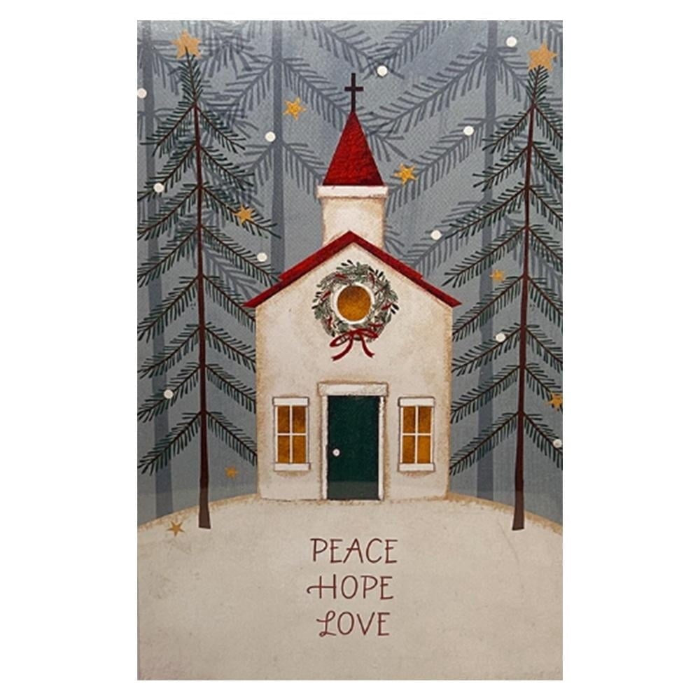 American Greetings Christmas Holiday Cards with Envelopes - 4 3/4" x 7 1/4" (Church - 16 Ct)