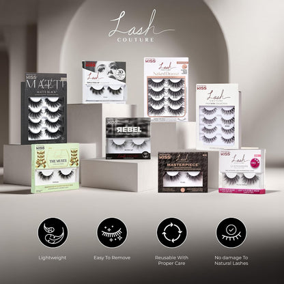 2 Pack Kiss Lash Couture The Muses False Eyelashes Supreme Reusable 2 Pairs