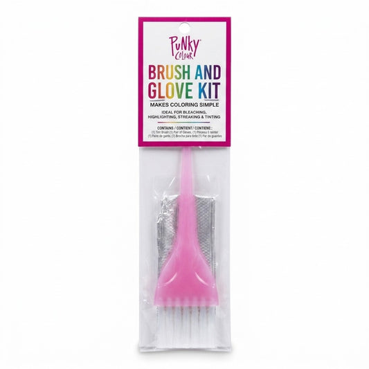 Punky Colour Brush and Glove Kit Hair Dye Tool for Bleaching Highlighting Tint
