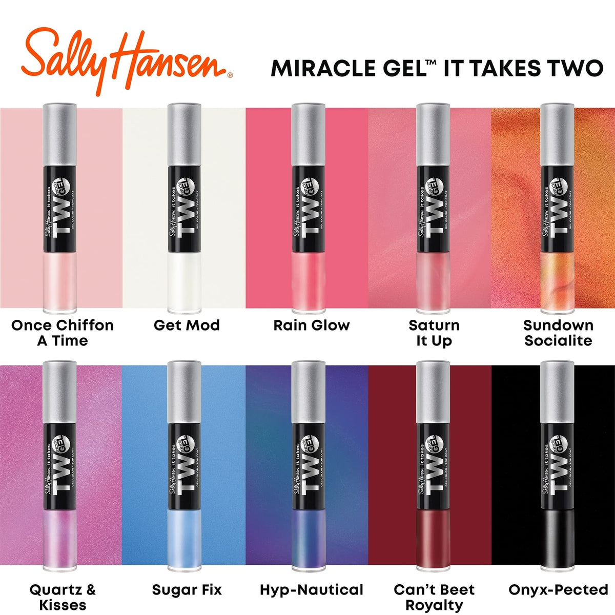 Sally Hansen Miracle Gel It Takes Two Sundown Socialite, 2 x .12 fl oz
