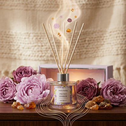 Everybeing Peony Amber Reed Diffuser Home Fragrance 3.4 fl oz 100ml 5 Reeds New