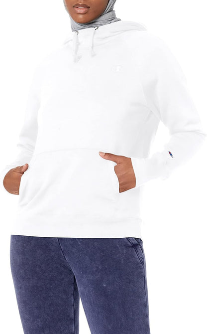 Champion Women's Women's Powerblend Crew, C Logo White XXL