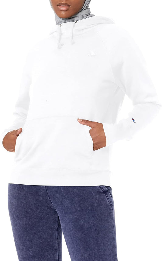 Champion Women's Women's Powerblend Crew, C Logo White XXL