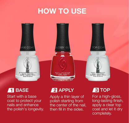 China Glaze CG Nail Lacquer Cozy Crimson – Cherry Red Nail Polish Quick Dry, Chi