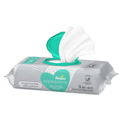 Pampers Multi-Use Wet Wipes 1X Pop-Top Hypoallergenic and Dermatologist 56 wipes