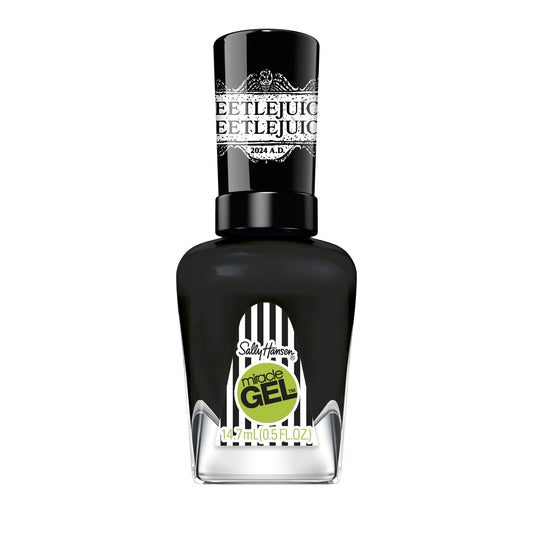 Sally Hansen Miracle Gel Beetlejuice 934 The Afterlife Black Nail Polish 0.5oz