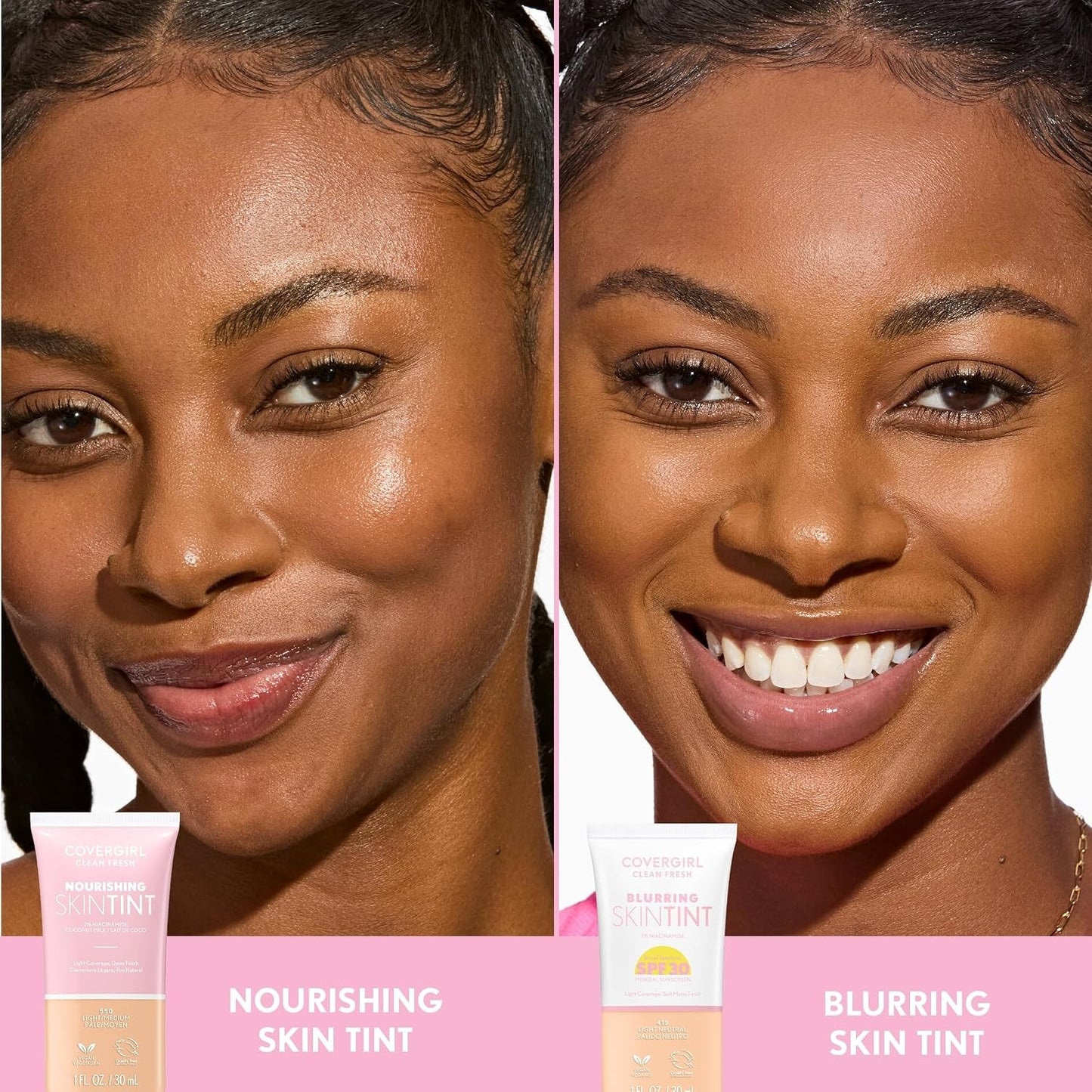 COVERGIRL Clean Fresh Nourishing Skin Tint, 630 Deep/Dark, Liquid Foundation.