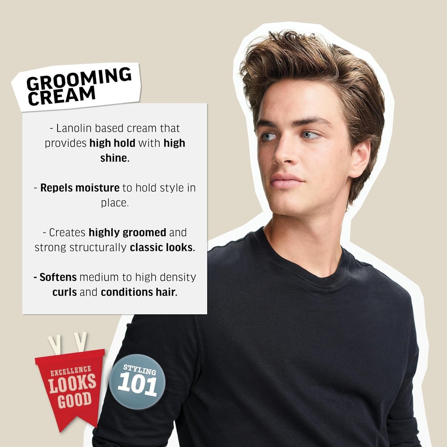 American Crew Men's Grooming Cream Like Hair Gel with High Hold & High Shine 3oz