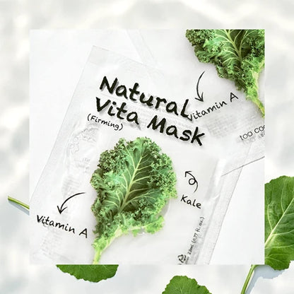 Too Cool For School Natural Vita Mask Firming Vitamin A Kale Sheet Mask 5 Pack