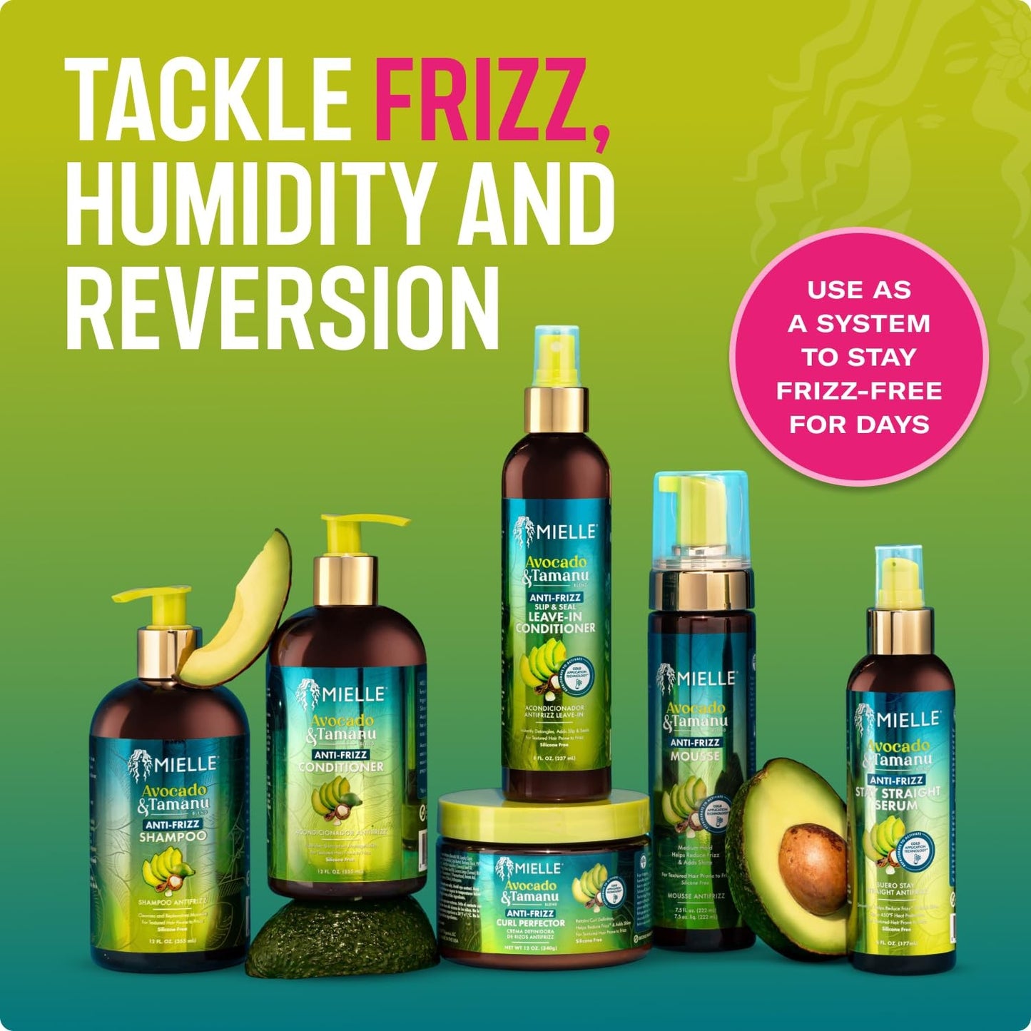 Mielle Avacado & Tamanu Blend Anti-Frizz Stay Straight Serum 6 Fl Oz (Pack of 1)