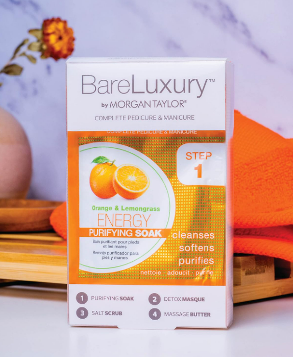 Morgan Taylor BareLuxury 3-Pack 4-Step Pedicure Manicure Kit Calm Detox Energy