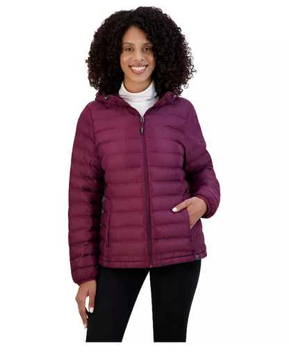 ZeroXposur Women's Brianna Packable Puffer Jacket Sangria Red Medium Quilted NWT