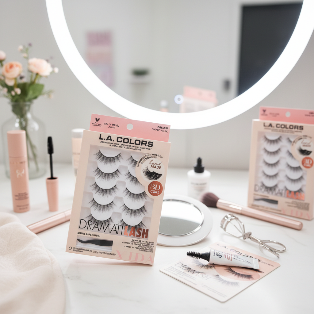 L.A. Colors DramatiLash Faux Mink Lashes 5 Pairs Wink Wink CBEL537 3D Curl