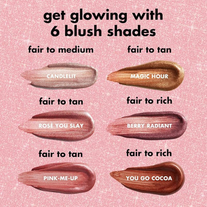 e l f Halo Glow Blush Beauty Wand Liquid Blush Wand For Radiant Flushed Cheeks Infused With Squalane Vegan Cruelty free Berry Radiant