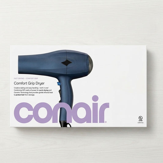 Conair 1875W Velvet Touch Hair Dryer Comfort Grip Styler Diffuser & Concentrator