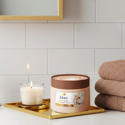 Dove Brown Sugar and Coconut Butter Body Scrub Exfoliates and Deeply 15 oz