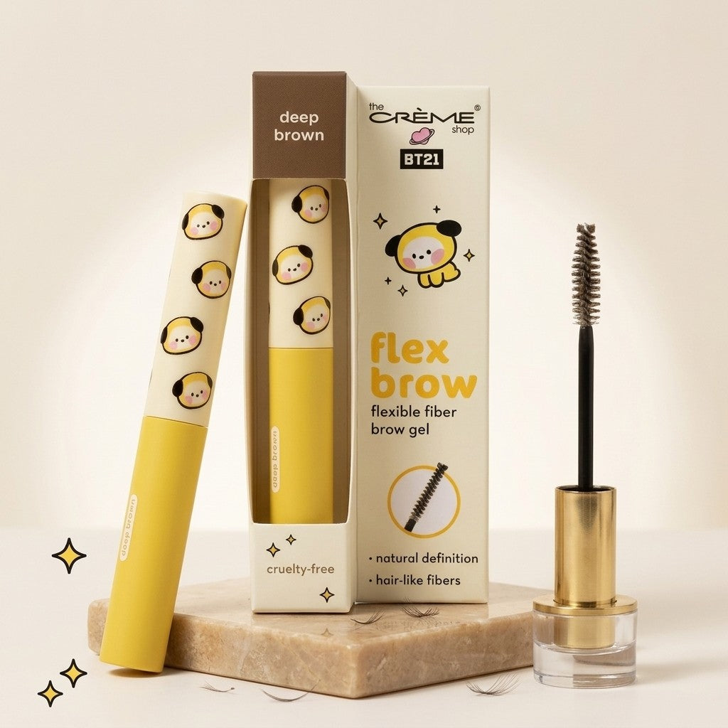 The Creme Shop BT21 Chimmy Flex Brow Flexible Fiber Brow Gel Deep Brown 0.09 oz
