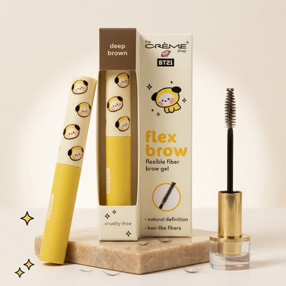 The Creme Shop BT21 Chimmy Flex Brow Flexible Fiber Brow Gel Deep Brown 0.09 oz