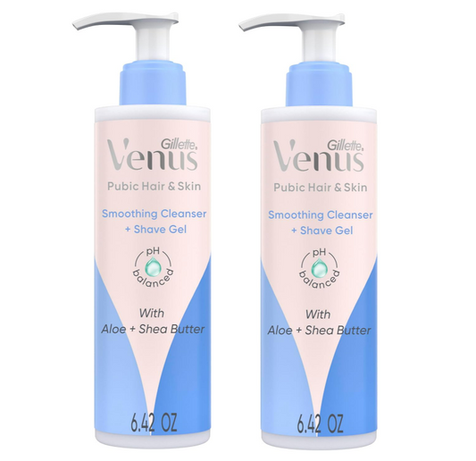 2 Pack Venus For Pubic Hair & Skin 2-in-1 Cleanser + Shave Gel 190ml Each