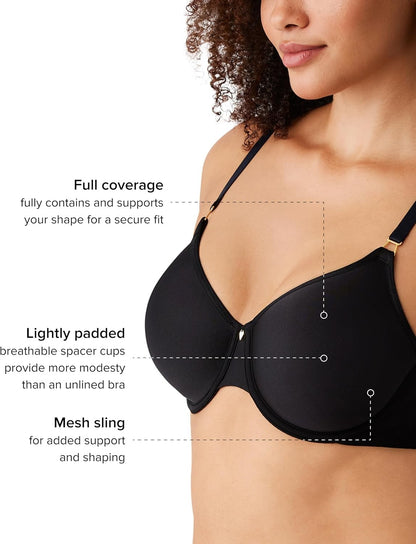 Wacoal Women's Simply Done Lightly Padded Full Coverage T-Shirt Bra, Black 38DD
