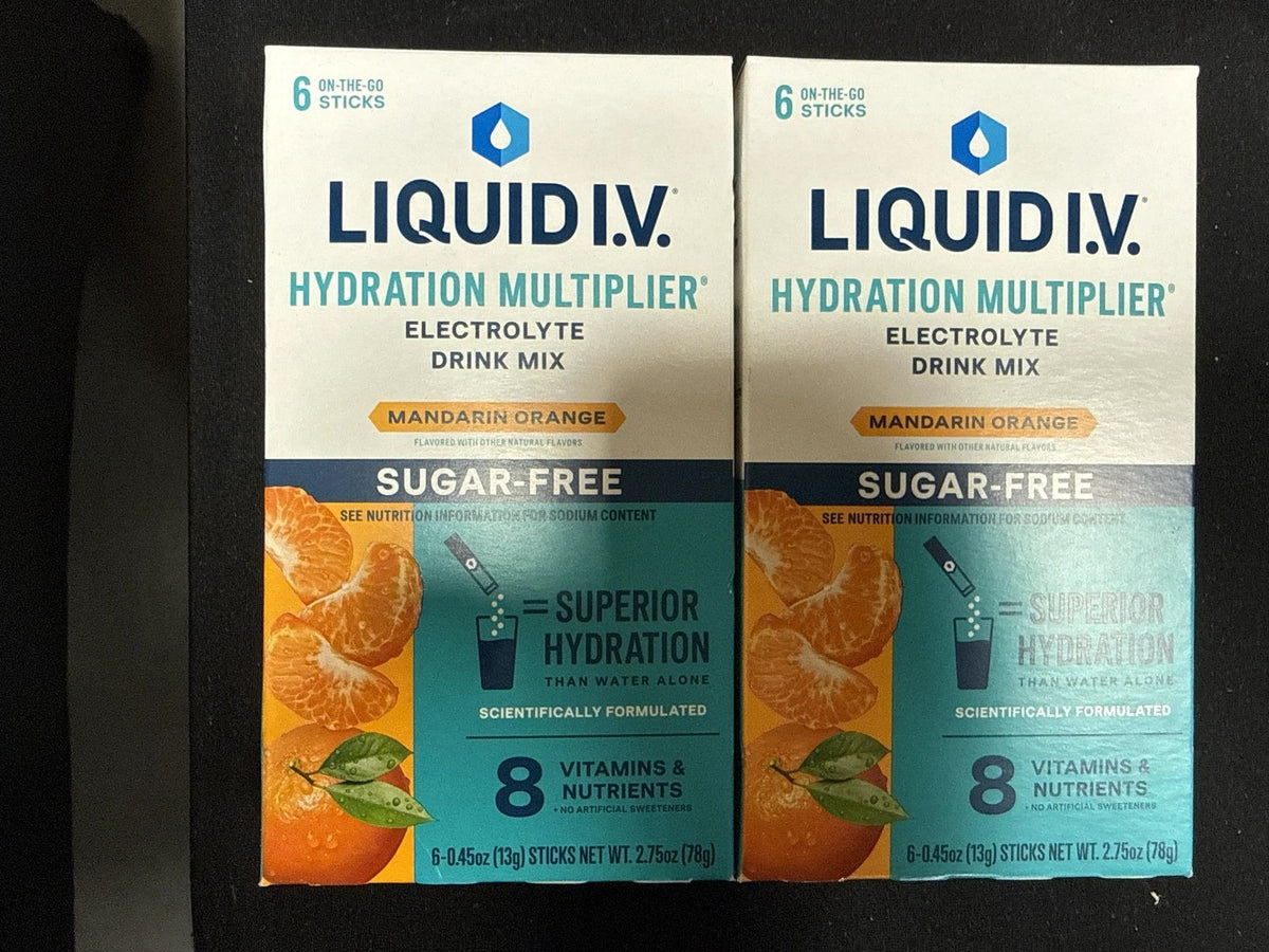 2 Pack Liquid I.V. Hydration Multiplier Sugar-Free Mandarin Orange 12 Stick 2027