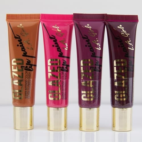 2 Pack L.A. Girl Glazed Lip Paint Whisper GLG787 Intense Color Extra Glossy Nude