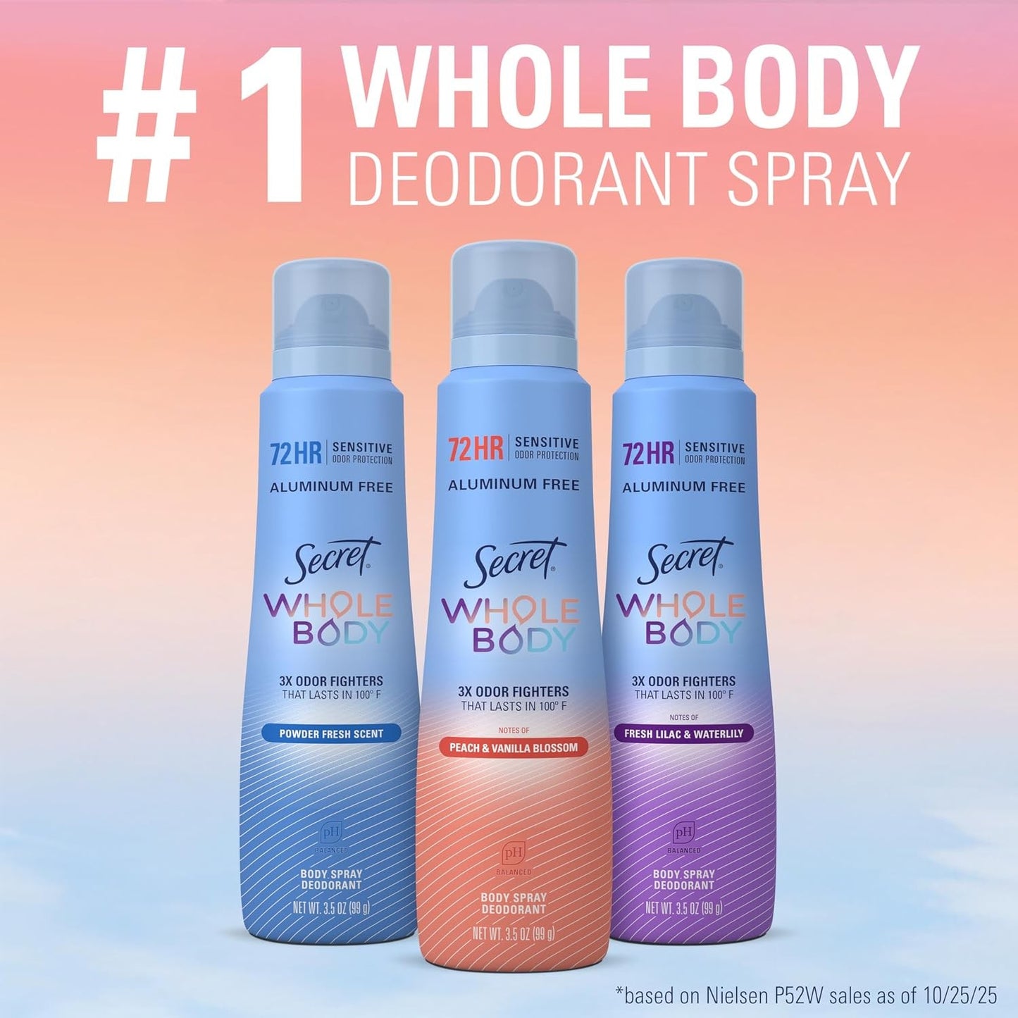 Secret Whole Body Deodorant for Women, Rosewater Scent, Aluminum Free, 3.5 Oz