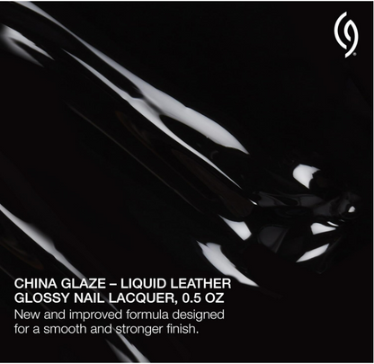 China Glaze CG Nail Lacquer Liquid Leather Jet Black Nail Polish Quick Dry Chip Resistant High Gloss Finish for Salon DIY Manicure 0 5 fl oz