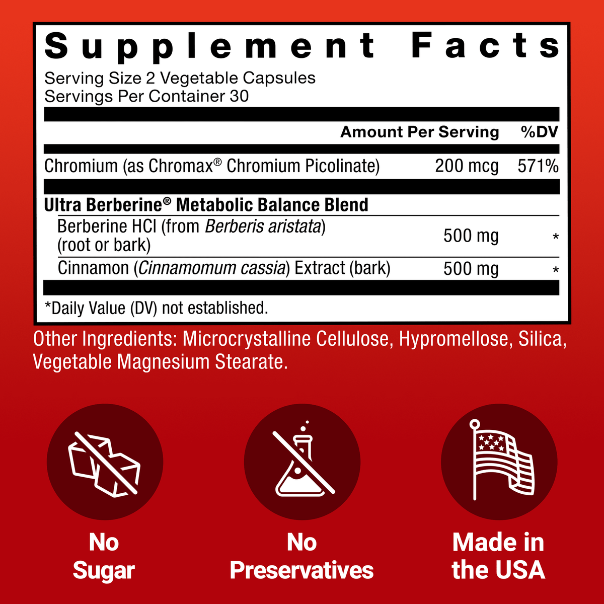 Force Factor Ultra Berberine, 500mg Berberine HCL, Cinnamon & Chromium for Metabolism Support, Weight-Loss & Healthy Glucose Levels, 60 Capsules