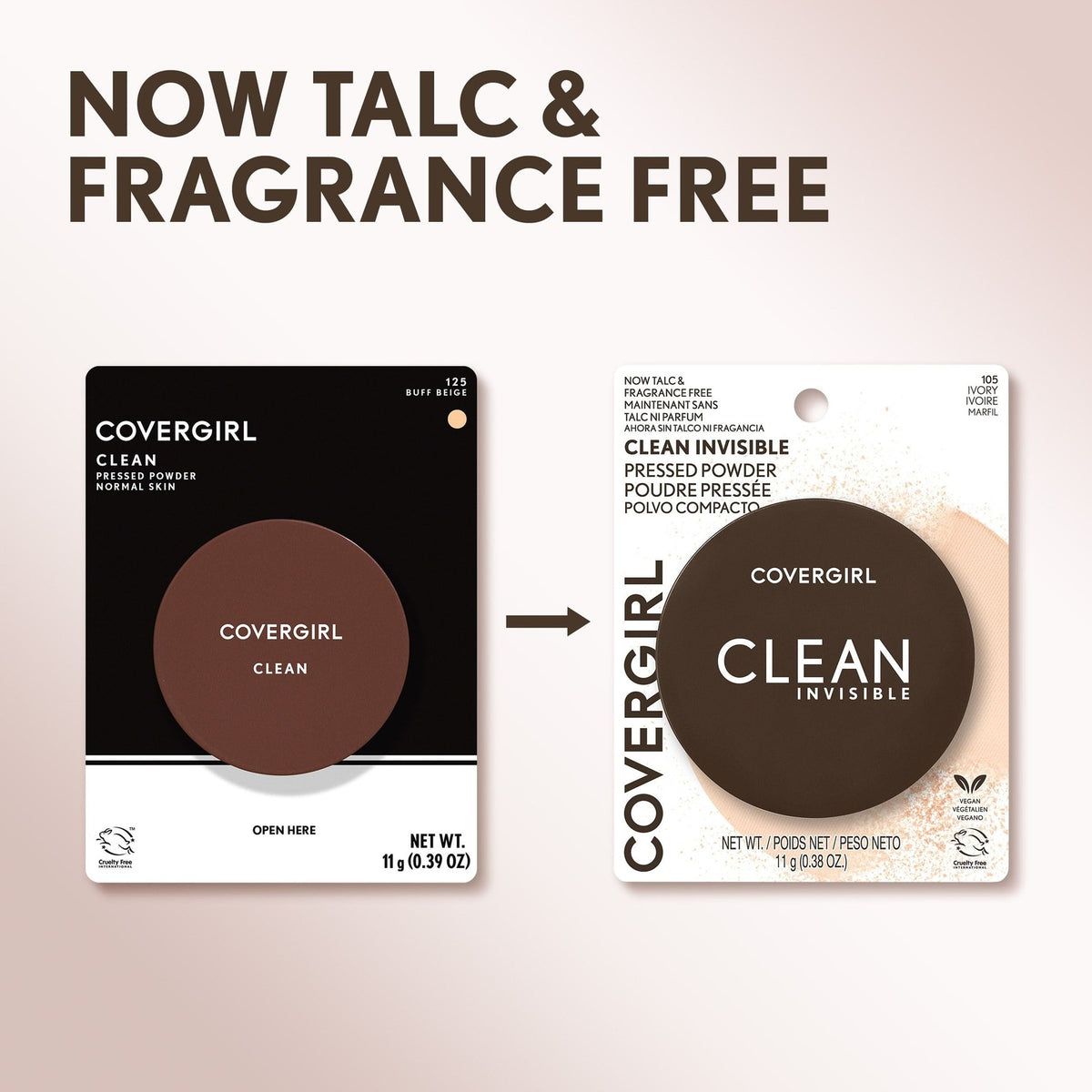 COVERGIRL Clean Invisible Pressed Powder, 133 Light Beige, 0.38 oz