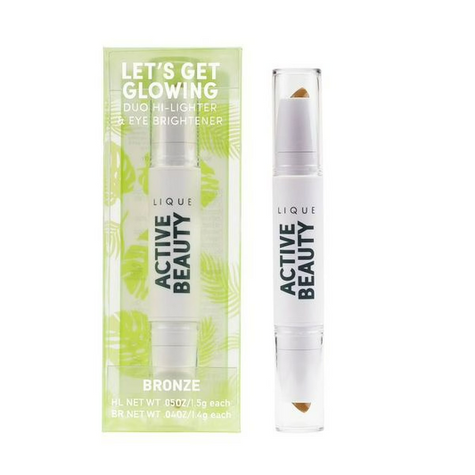 LIQUE Active Highlighter & Eye Brightener Duo Makeup Stick Bronze, 0.09 Oz.