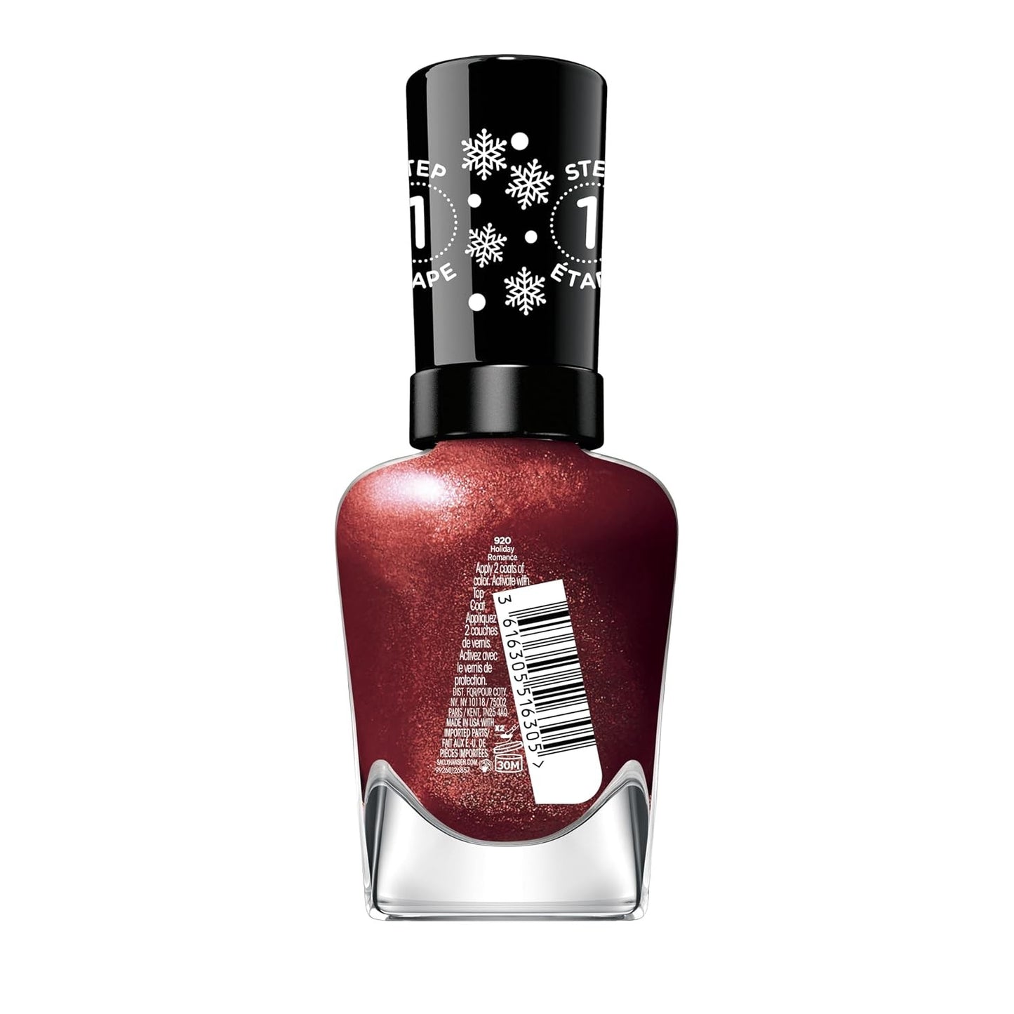 Sally Hansen Miracle Gel Holiday Romance Long Lasting Gel Like Formula No UV Lamp Needed Opaque Shimmery Red Nail Polish