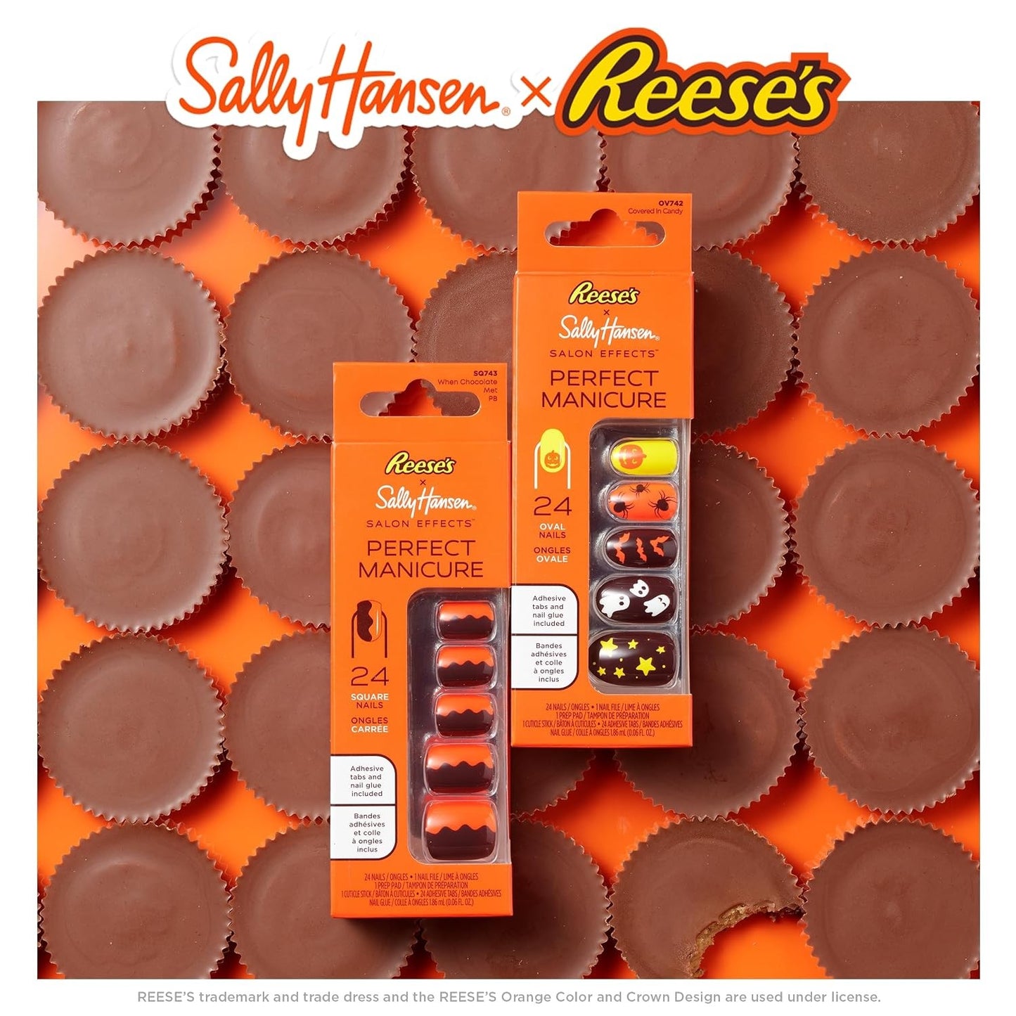 Sally Hansen Salon Effects Perfect Manicure Press On Nails When Chocolate Met PB Press On Nails Non Damaging Adhesive Tabs File Alcohol Pad Included